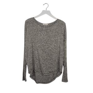 RAG & BONE Top High/Low Long Sleeves Gray Knit - Medium